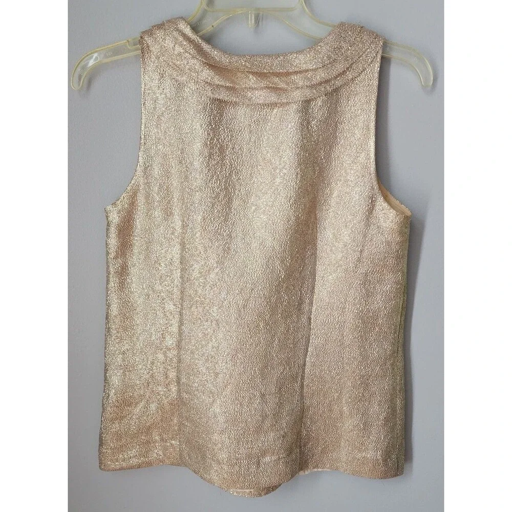 J Crew Gypsy Rose Metallic Cami top blouse silk Size 0 Women’s Shimmering Gold